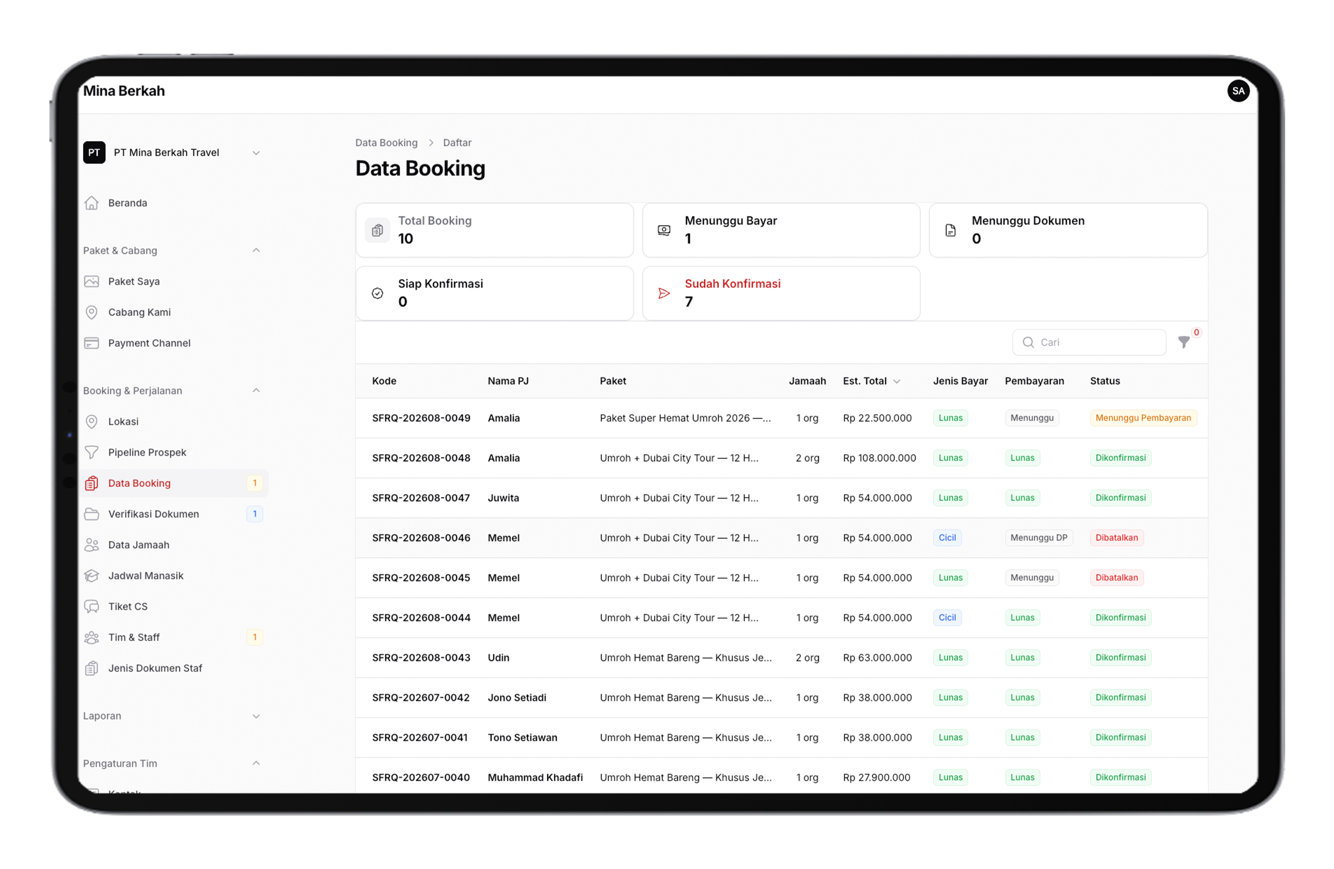 Data Booking